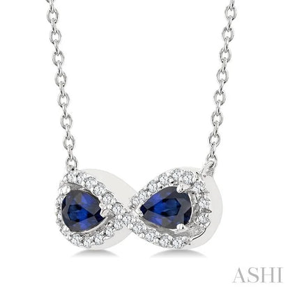 Pear Shape Gemstone & Infinity Halo Diamond Pendant
