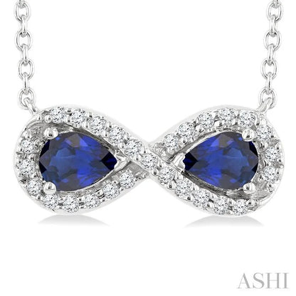Pear Shape Gemstone & Infinity Halo Diamond Pendant