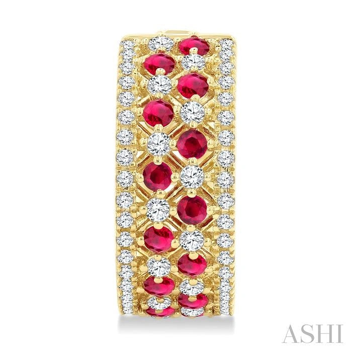 Gemstone & Diamond Hoop Earrings