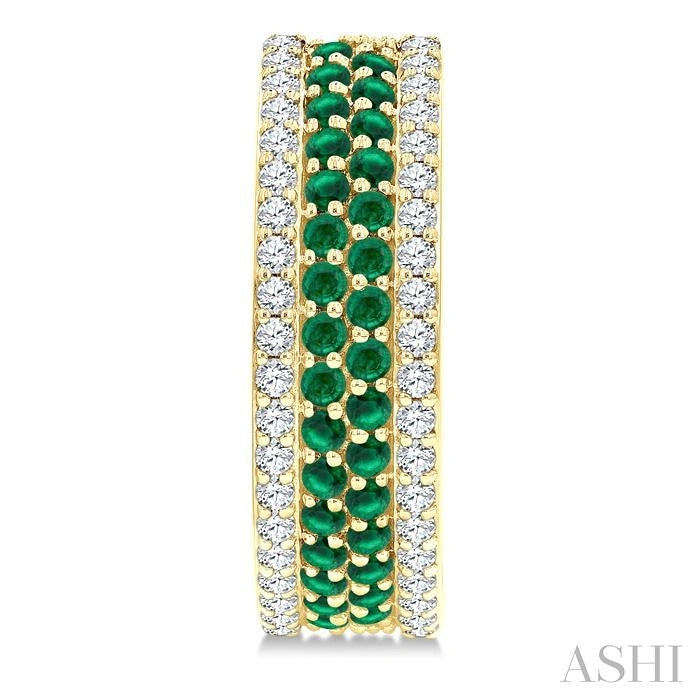Gemstone & Diamond Hoop Earrings