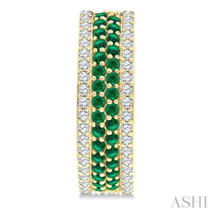 Gemstone & Diamond Hoop Earrings