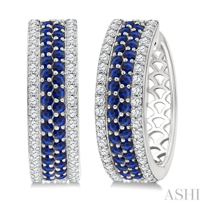 Gemstone & Diamond Hoop Earrings