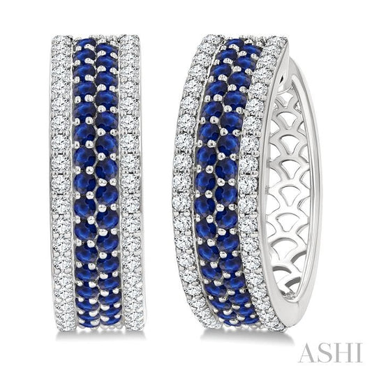 Gemstone & Diamond Hoop Earrings