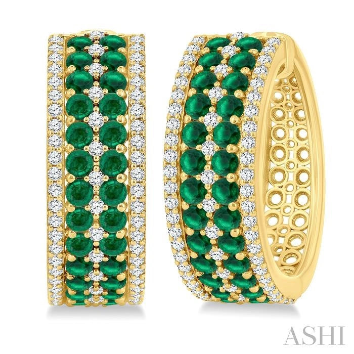 Gemstone & Diamond Hoop Earrings