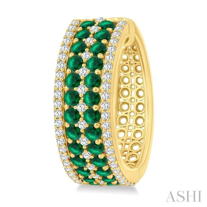 Gemstone & Diamond Hoop Earrings