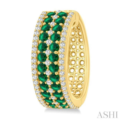 Gemstone & Diamond Hoop Earrings