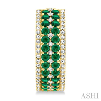 Gemstone & Diamond Hoop Earrings