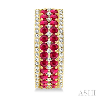 Gemstone & Diamond Hoop Earrings