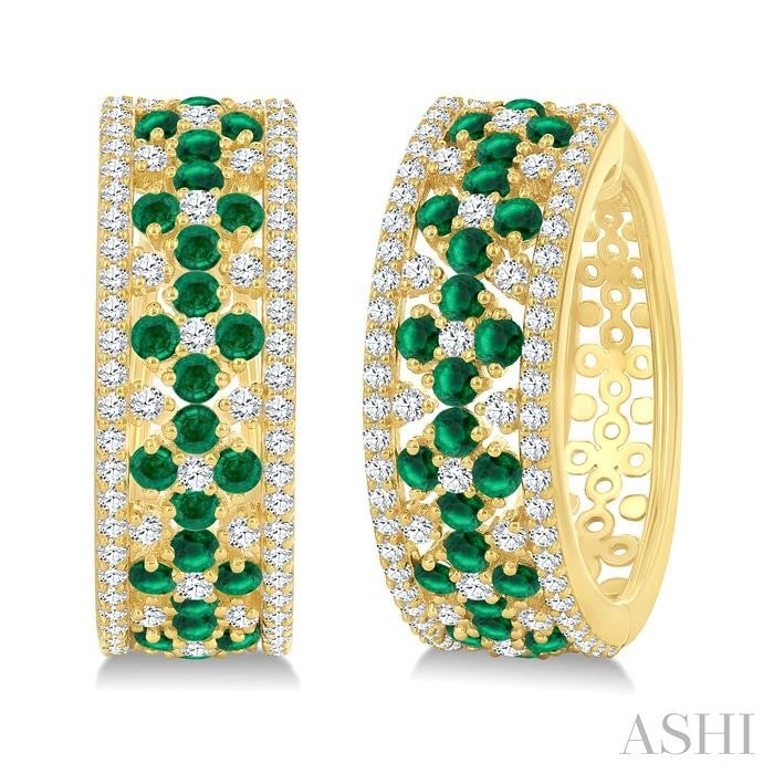 Gemstone & Diamond Hoop Earrings