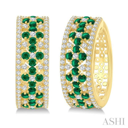 Gemstone & Diamond Hoop Earrings