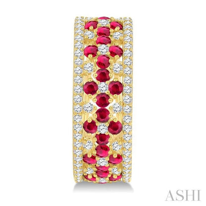 Gemstone & Diamond Hoop Earrings