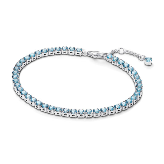 Sparkling Light Blue Tennis Bracelet