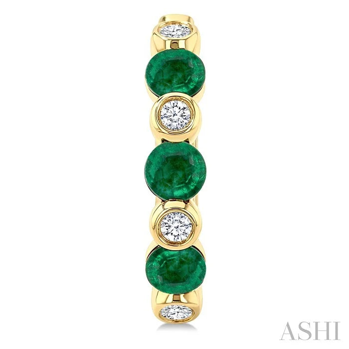Alternate Gemstone & Diamond Hoop Earrings