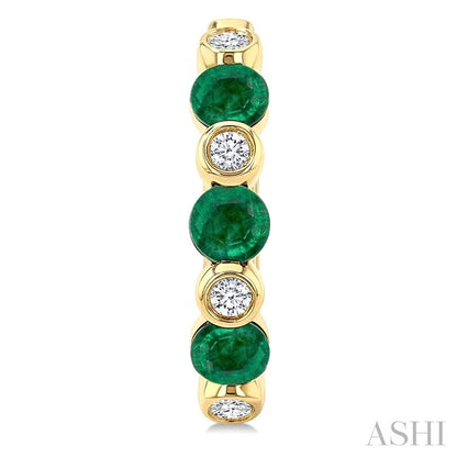 Alternate Gemstone & Diamond Hoop Earrings