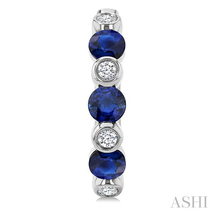 Alternate Gemstone & Diamond Hoop Earrings