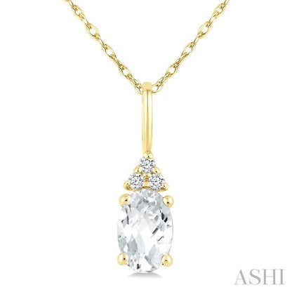 Oval Shape Gemstone & Diamond Pendant