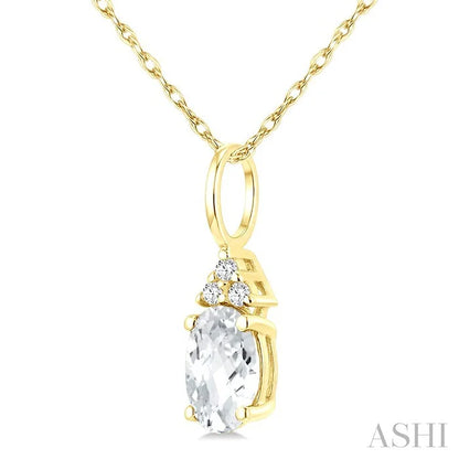 Oval Shape Gemstone & Diamond Pendant
