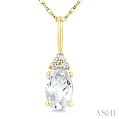 Oval Shape Gemstone & Diamond Pendant
