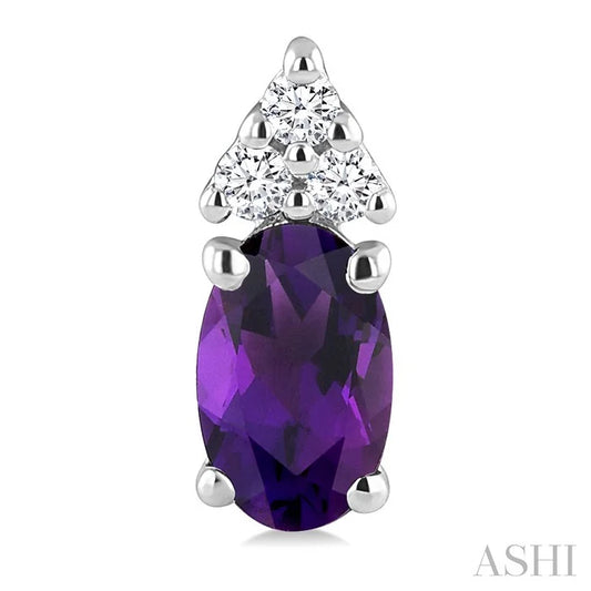 Oval Shape Gemstone & Diamond Earrings