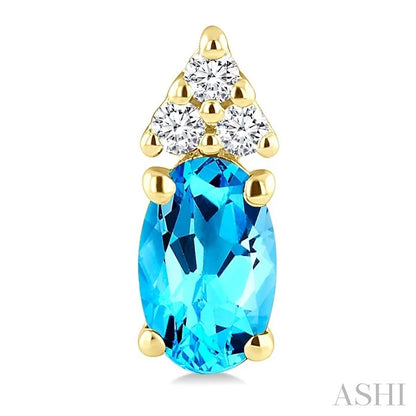 Oval Shape Gemstone & Diamond Earrings