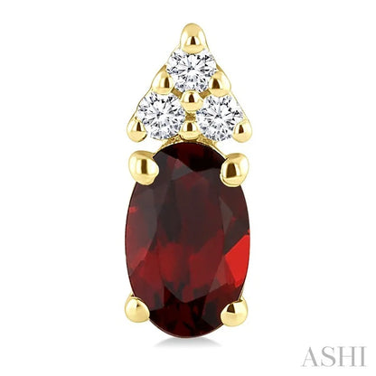 Oval Shape Gemstone & Diamond Earrings