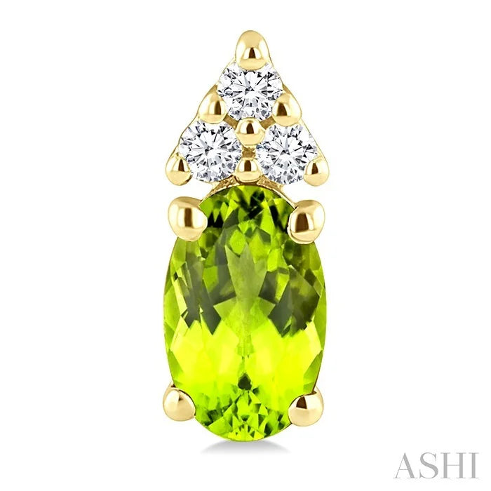 Oval Shape Gemstone & Diamond Earrings