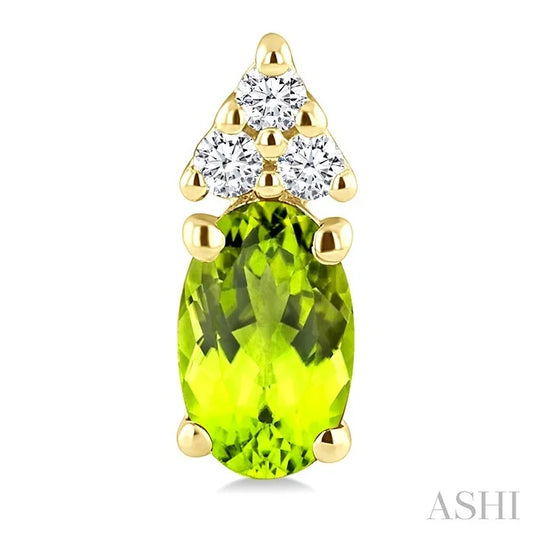 Oval Shape Gemstone & Diamond Earrings