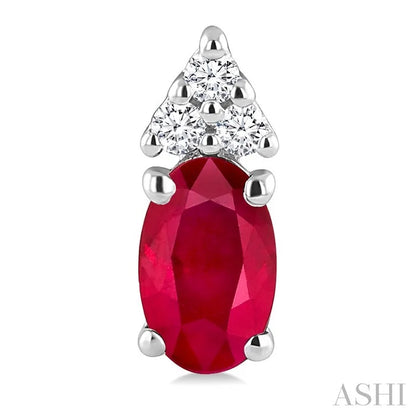 Oval Shape Gemstone & Diamond Earrings