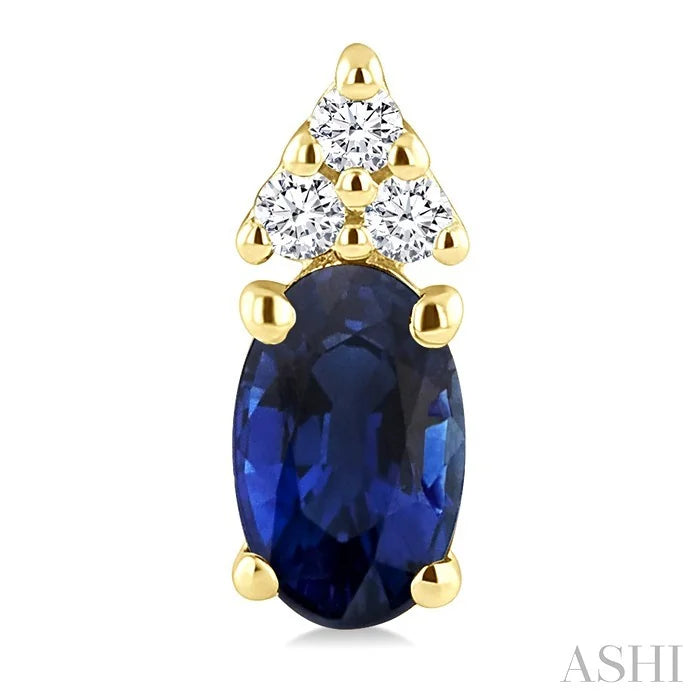 Oval Shape Gemstone & Diamond Earrings