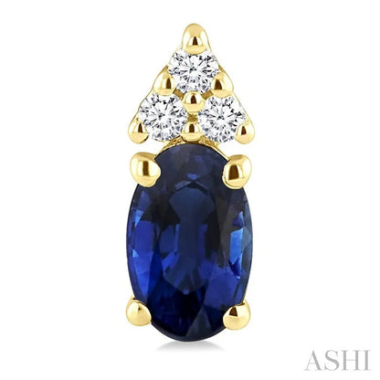 Oval Shape Gemstone & Diamond Earrings
