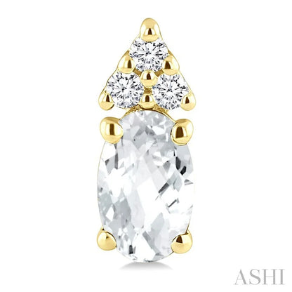 Oval Shape Gemstone & Diamond Earrings