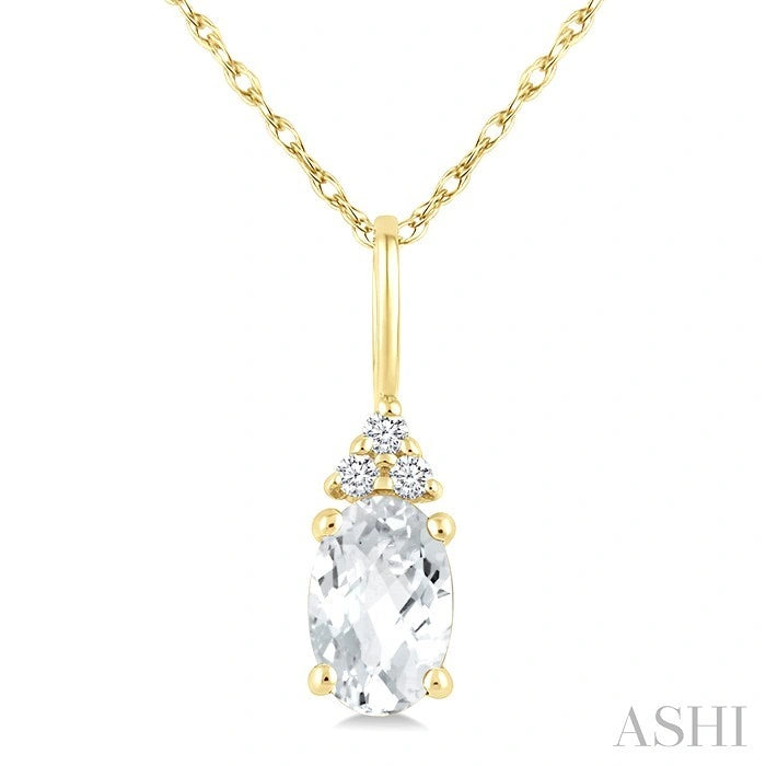 Oval Shape Gemstone & Diamond Pendant