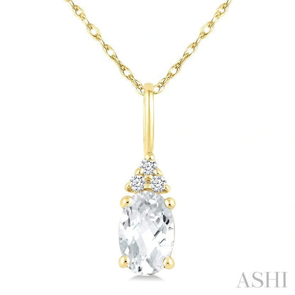 Oval Shape Gemstone & Diamond Pendant