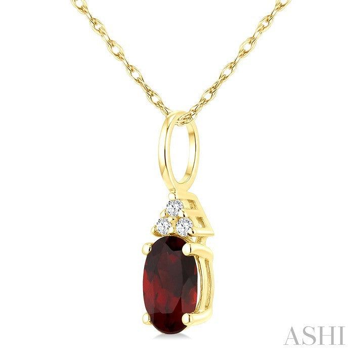 Oval Shape Gemstone & Diamond Pendant
