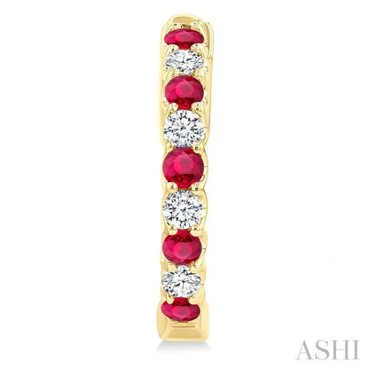 Inside-Out Alternate Gemstone & Diamond Hoop Earrings