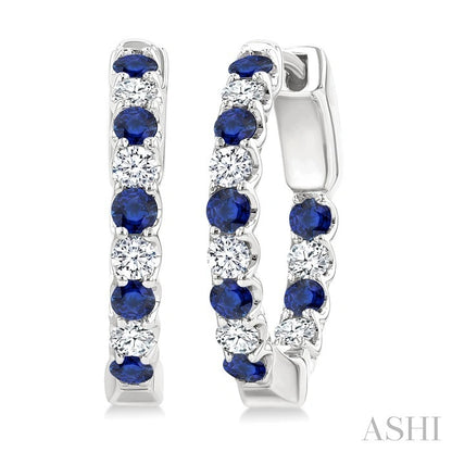 Inside-Out Alternate Gemstone & Diamond Hoop Earrings