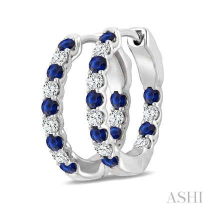 Inside-Out Alternate Gemstone & Diamond Hoop Earrings
