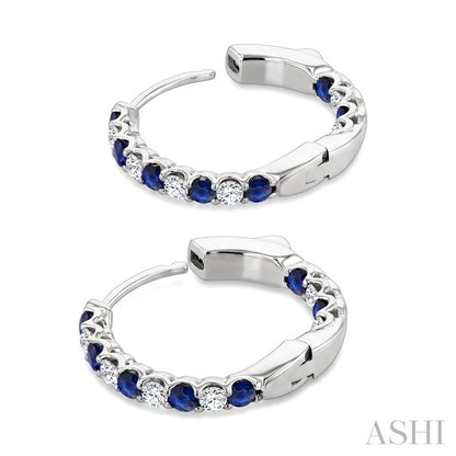 Inside-Out Alternate Gemstone & Diamond Hoop Earrings