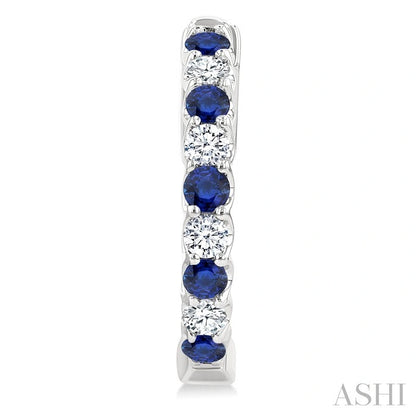 Inside-Out Alternate Gemstone & Diamond Hoop Earrings