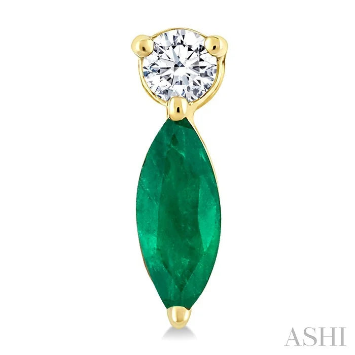 Marquise Shape Gemstone & Petite Diamond Earrings