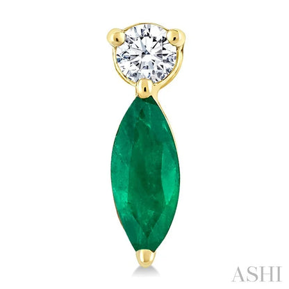 Marquise Shape Gemstone & Petite Diamond Earrings