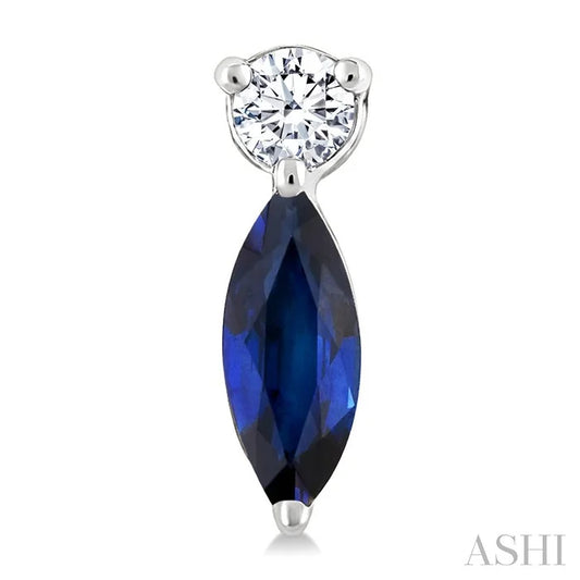 Marquise Shape Gemstone & Petite Diamond Earrings