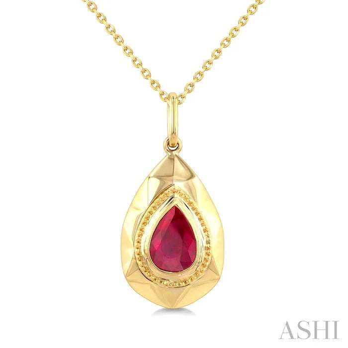 Golden Glow Pear Shape Gemstone Fashion Pendant
