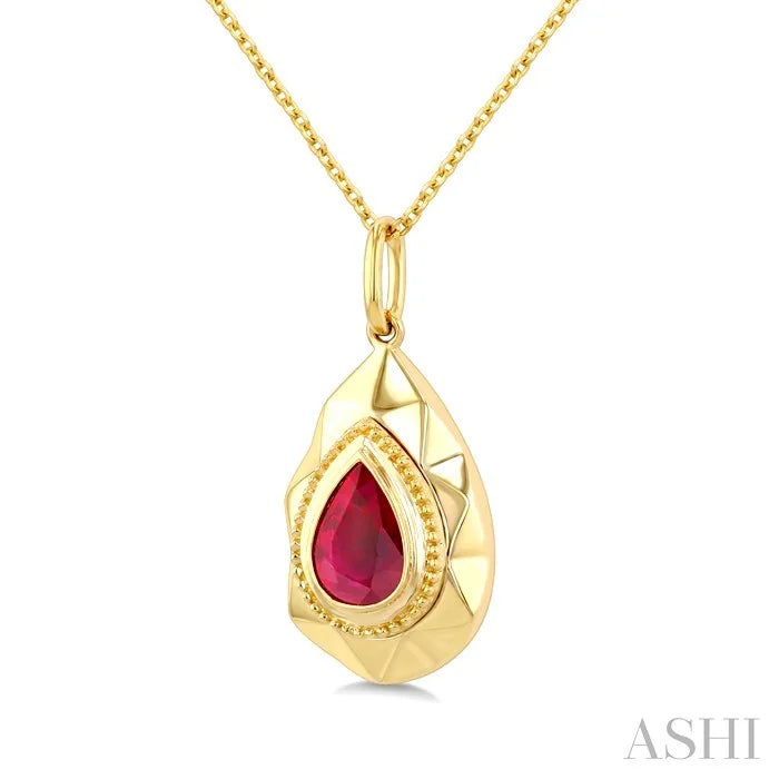 Golden Glow Pear Shape Gemstone Fashion Pendant