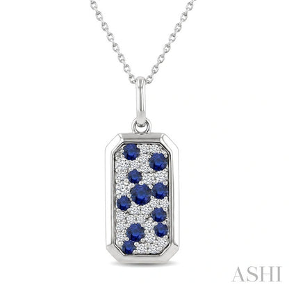 Emerald Shape Pave-Set Gemstone & Diamond Pendant