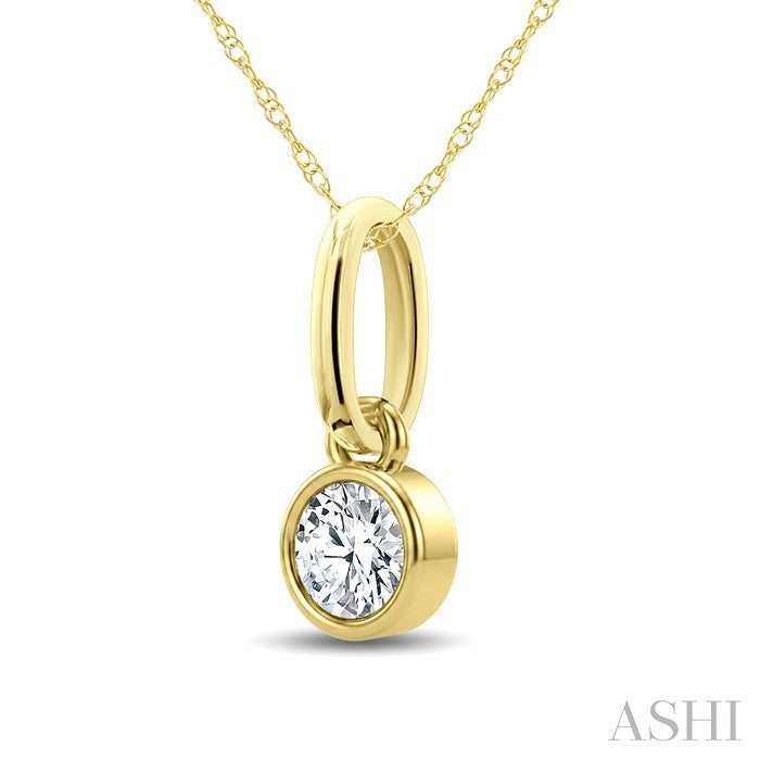 Bezel Diamond Fashion Solitaire Pendant