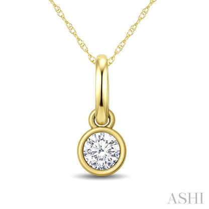 Bezel Diamond Fashion Solitaire Pendant