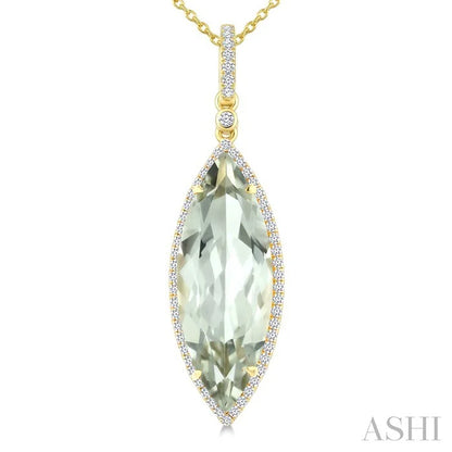 Evoque Gemstone Marquise Shape & Halo Diamond Pendant
