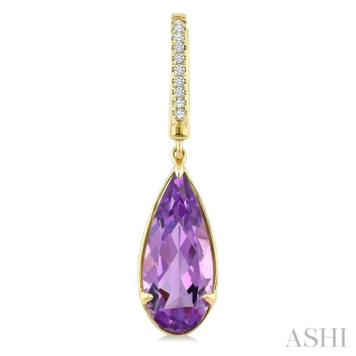 Evoque Gemstone Pear Shape & Diamond Earrings