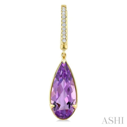 Evoque Gemstone Pear Shape & Diamond Earrings